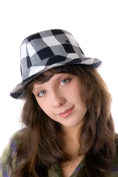 Retrato em um chapéu — Fotografia de Stock
