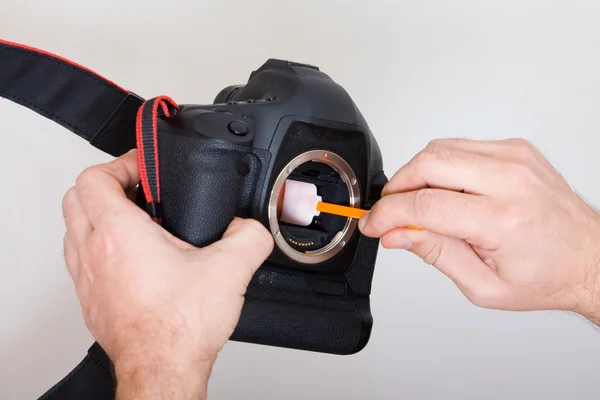 Cleaning of a digital camera