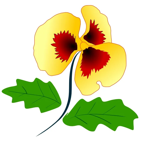Gul blomma — Stock vektor