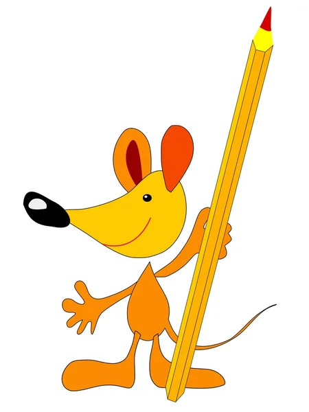 Миша з олівцем — стоковий вектор
