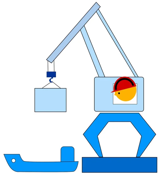 Dock crane — Stock Vector