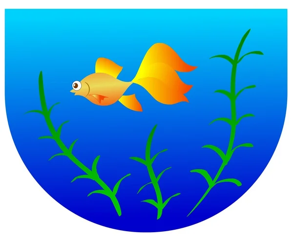 Acuario con peces de colores — Vector de stock
