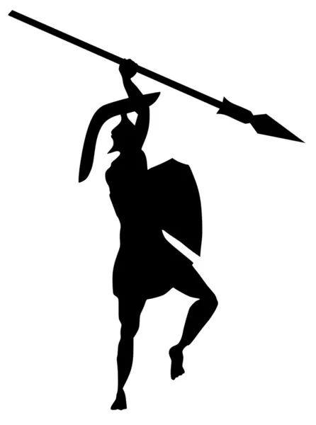 Silueta prastarých Warrior — Stockový vektor