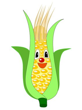 Smiling ear of corn clipart