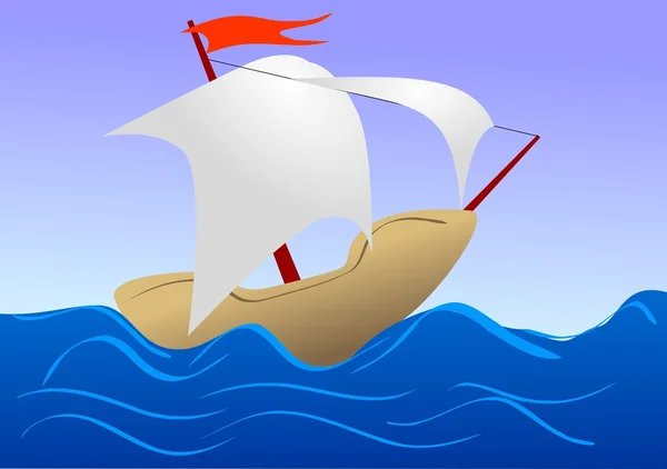 Маленький корабль — стоковый вектор