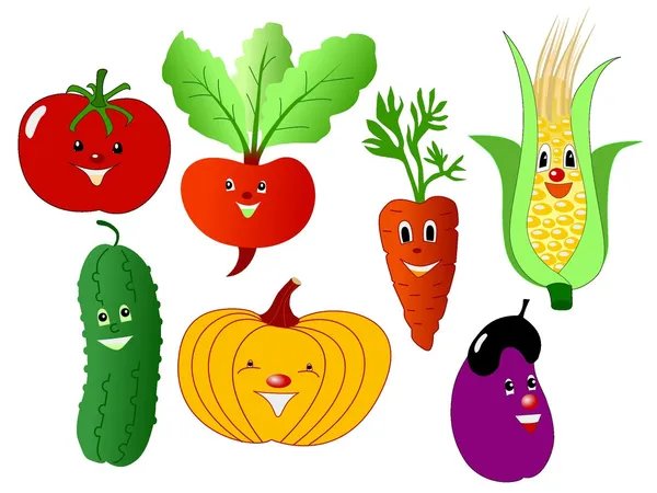 Юмористические овощи — стоковый вектор