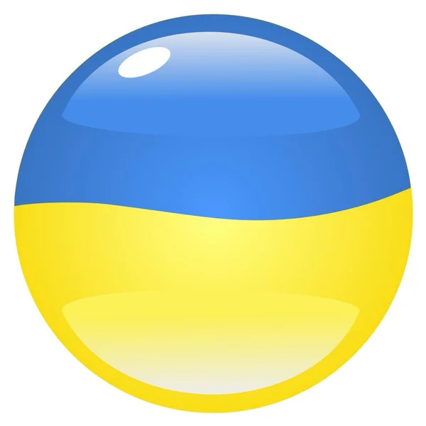 Button flag of Ukraine — Stock Vector