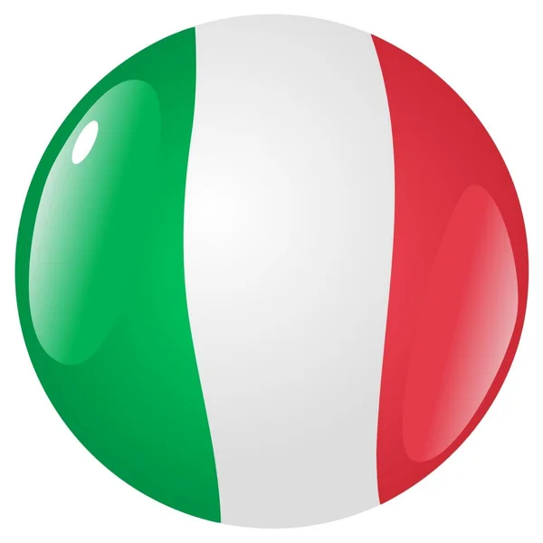 Bandera de Botón de Italia — Vector de stock