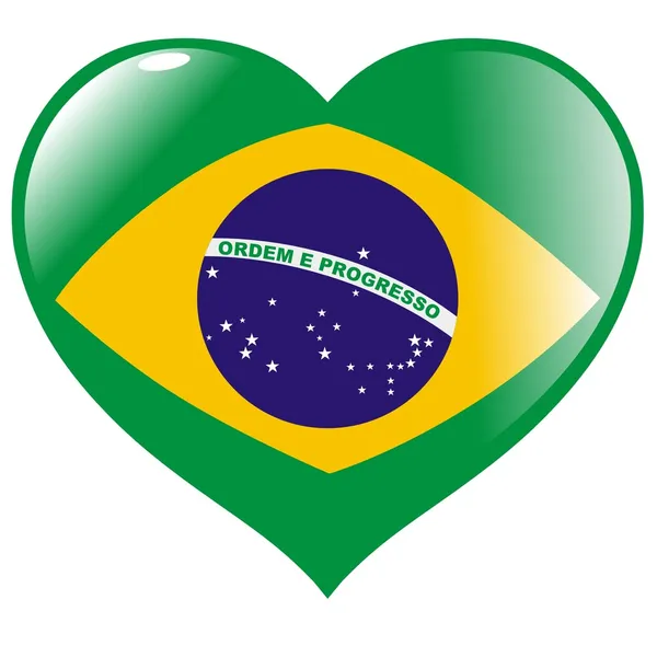 Brasil i hjertet – stockvektor