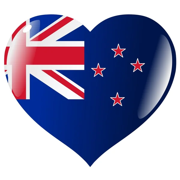 Νέα Ζηλανδία στην καρδιά — Διανυσματικό Αρχείο