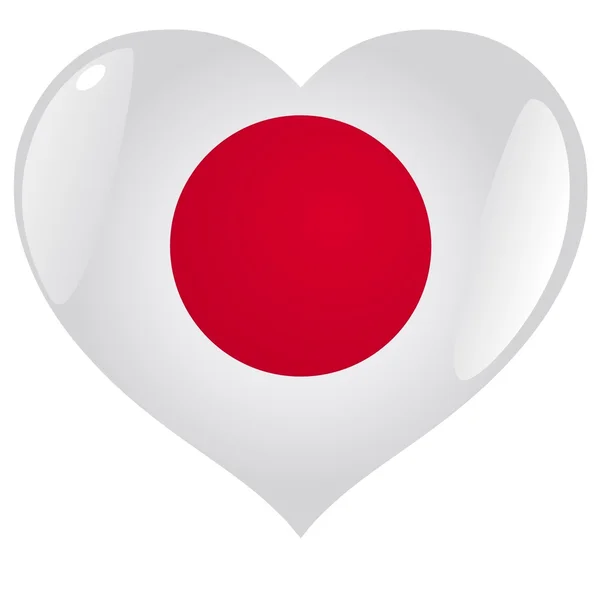 Japan in heart — Stock Vector