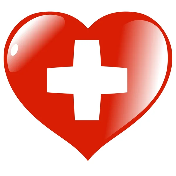 Schweiz im Herzen — Stockvektor