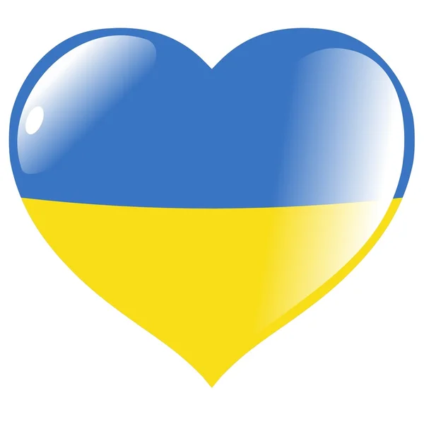 Ukrajina v srdci — Stockový vektor