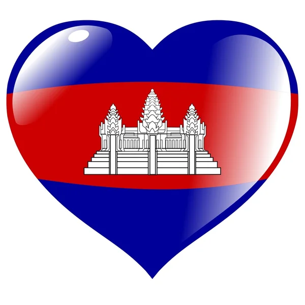 Καμπότζη στην καρδιά — Διανυσματικό Αρχείο