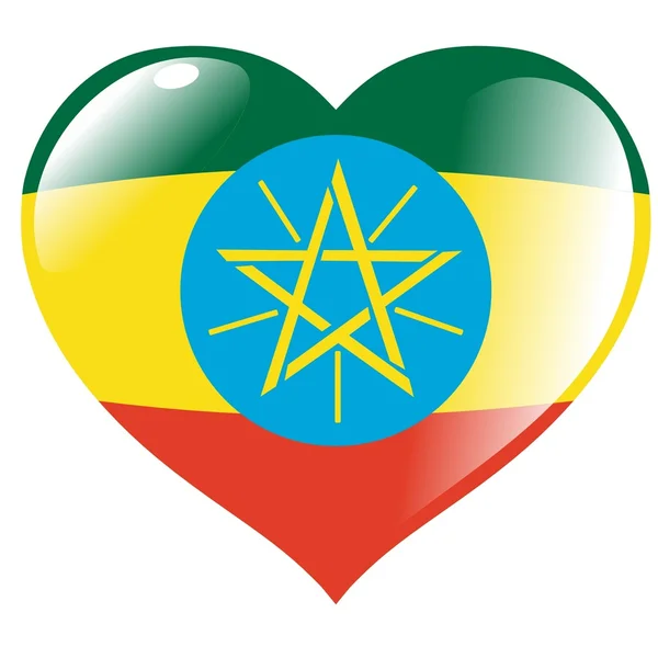 Kalp Etiyopya'da — Stok Vektör