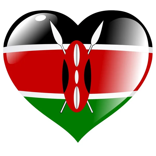 Kenya'da kalp — Stok Vektör