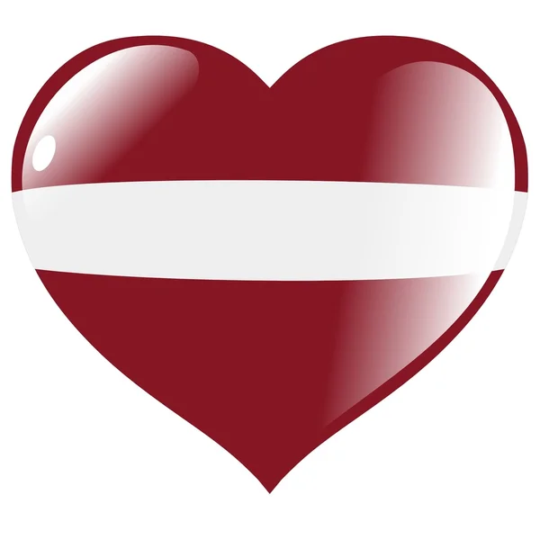 Letonia en el corazón — Archivo Imágenes Vectoriales