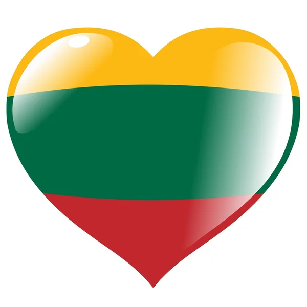 Lituânia no coração — Vetor de Stock
