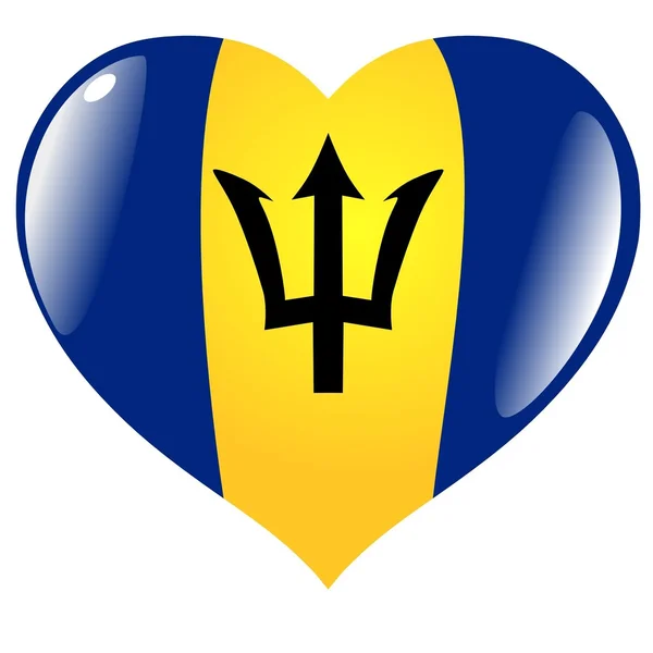 Barbados in hart — Stockvector