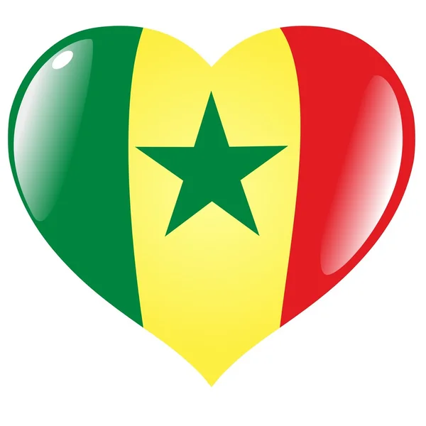Senegal in heart — Stock Vector