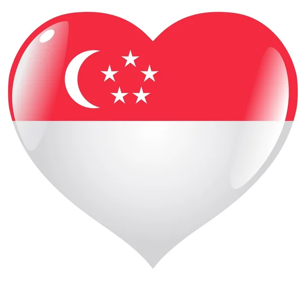 stock vector Singapore in heart