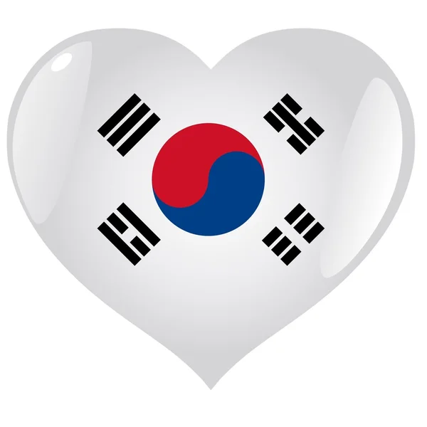 Coreia do Sul no coração — Vetor de Stock