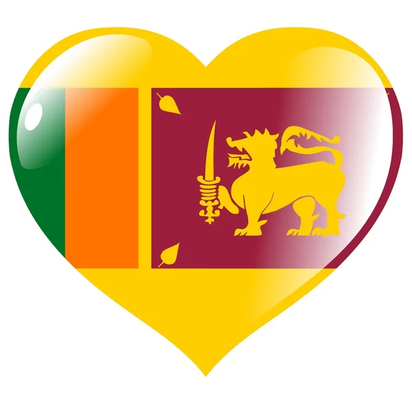 Sri Lanka dans le cœur — Image vectorielle