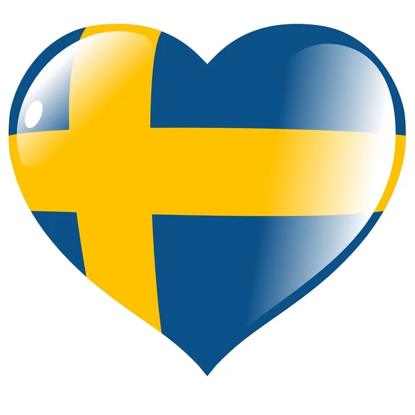 Швеція в серце — стоковий вектор