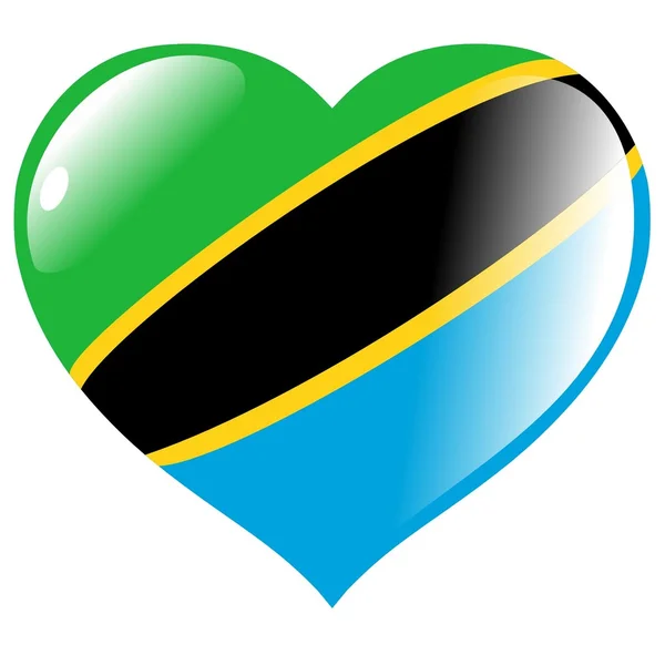Tanzania in heart — Stock Vector