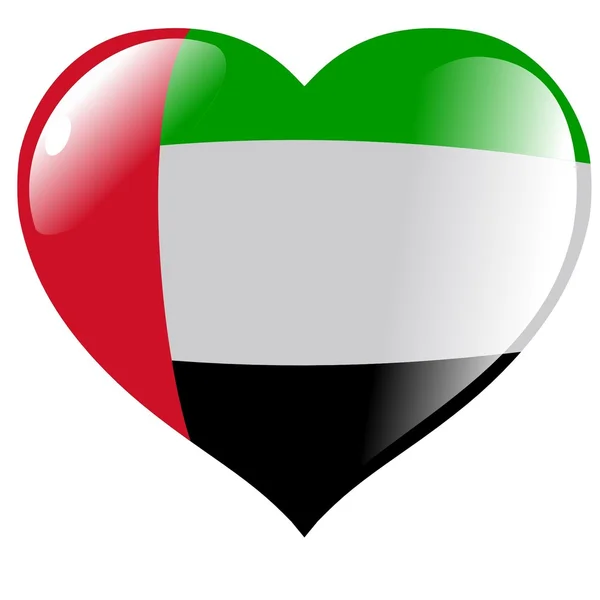 Vereinte arabische Emirate im Herzen — Stockvektor