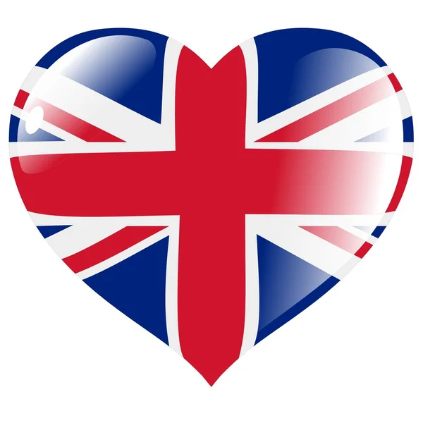 İngiltere kalp — Stok Vektör