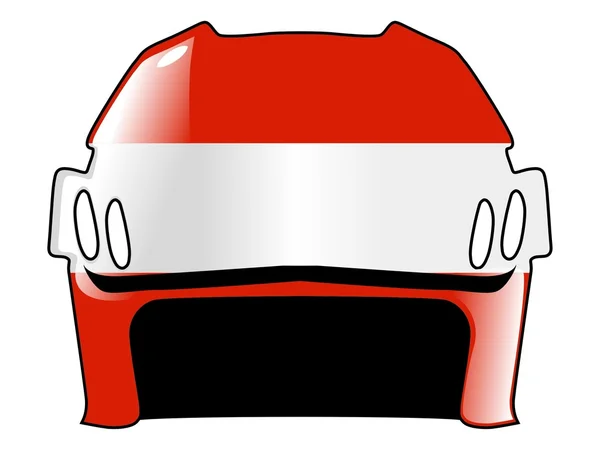 Hokejová helma v barvách Rakouska — Stockový vektor