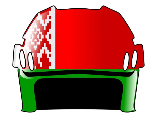 Hockey helmet in colors of Belarus — Stock Vector