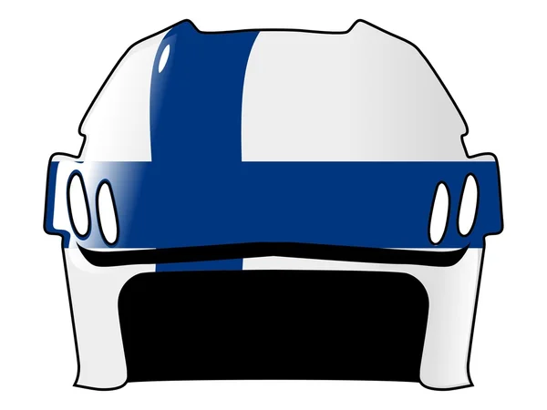 Hockey helmet in colors of Finland — Stock Vector