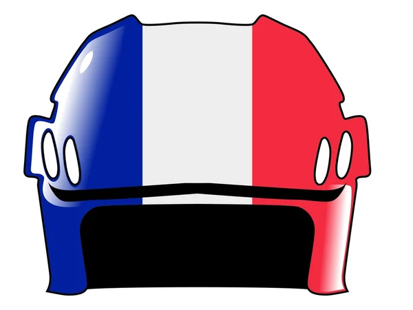 Capacete de hóquei em cores da França —  Vetores de Stock