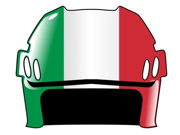 Casco de hockey en colores de Italia — Vector de stock