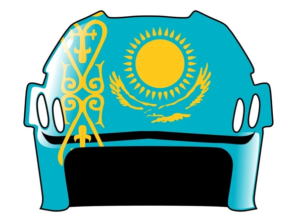 Хоккейный шлем в цветах Казахстана — стоковый вектор