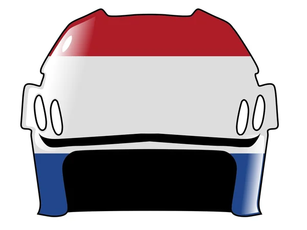 オランダの色でホッケーのヘルメット — ストックベクタ