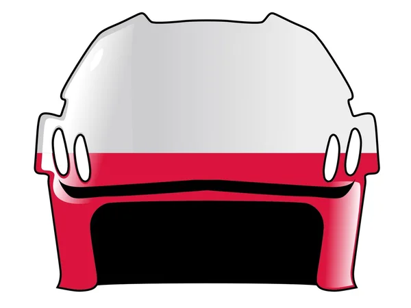 Хоккейный шлем в цветах Польши — стоковый вектор