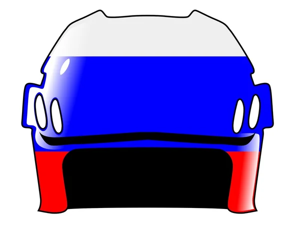 ロシアの色でホッケーのヘルメット — ストックベクタ