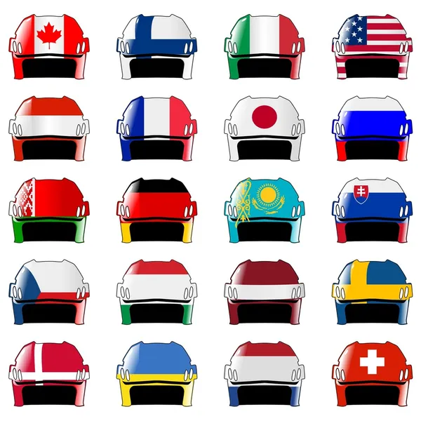 Symboles des nations du hockey — Image vectorielle