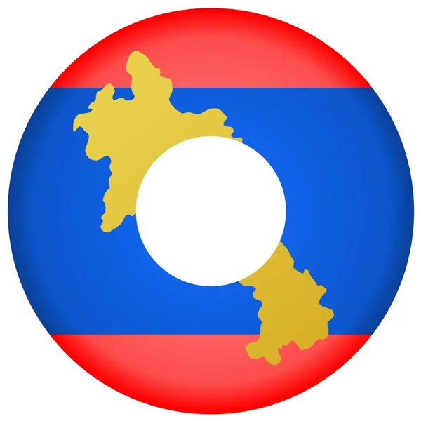 Button Laos — Stock Vector
