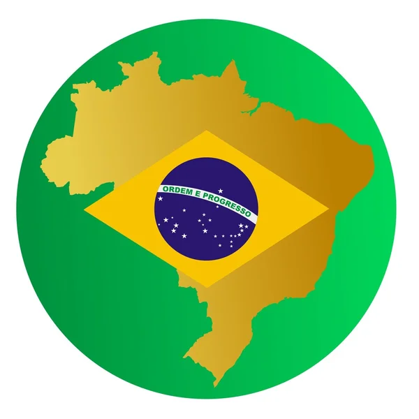 Button Brazil — Stock Vector