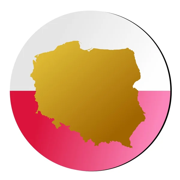 Pulsante Polonia — Vettoriale Stock