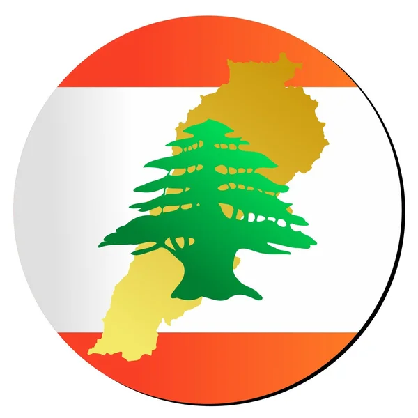 Pulsante Libano — Vettoriale Stock