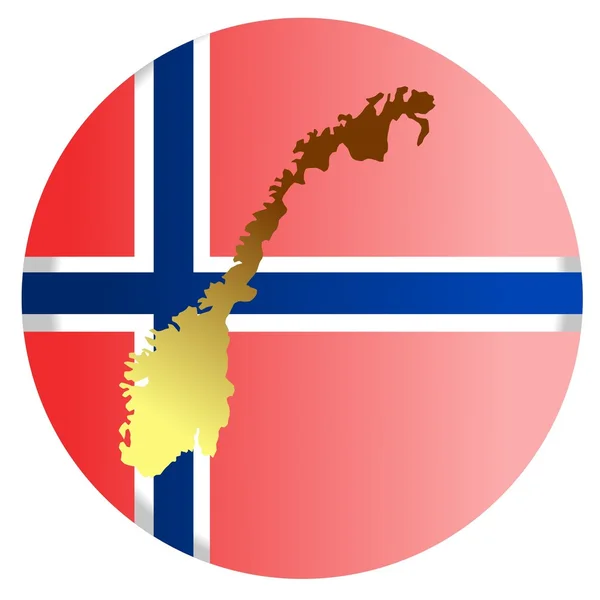 Przycisk Norwegia — Wektor stockowy