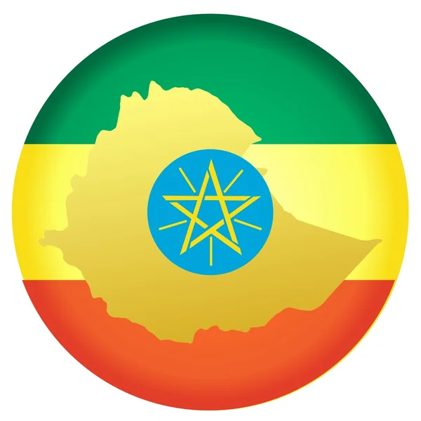Button Ethiopia — Stock Vector