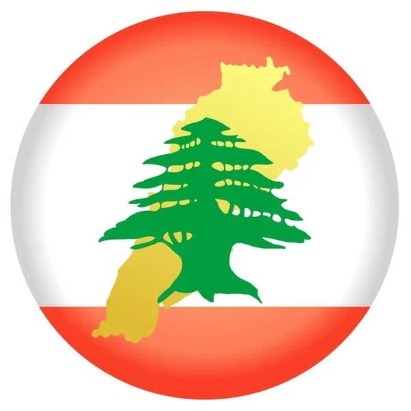 Düğme Lübnan — Stok Vektör