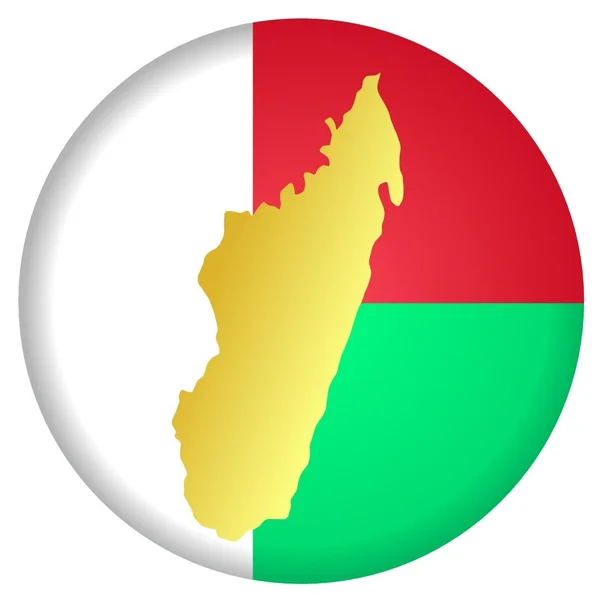 Bouton Madagascar — Image vectorielle