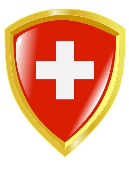 Goldenes Emblem der Schweiz — Stockvektor